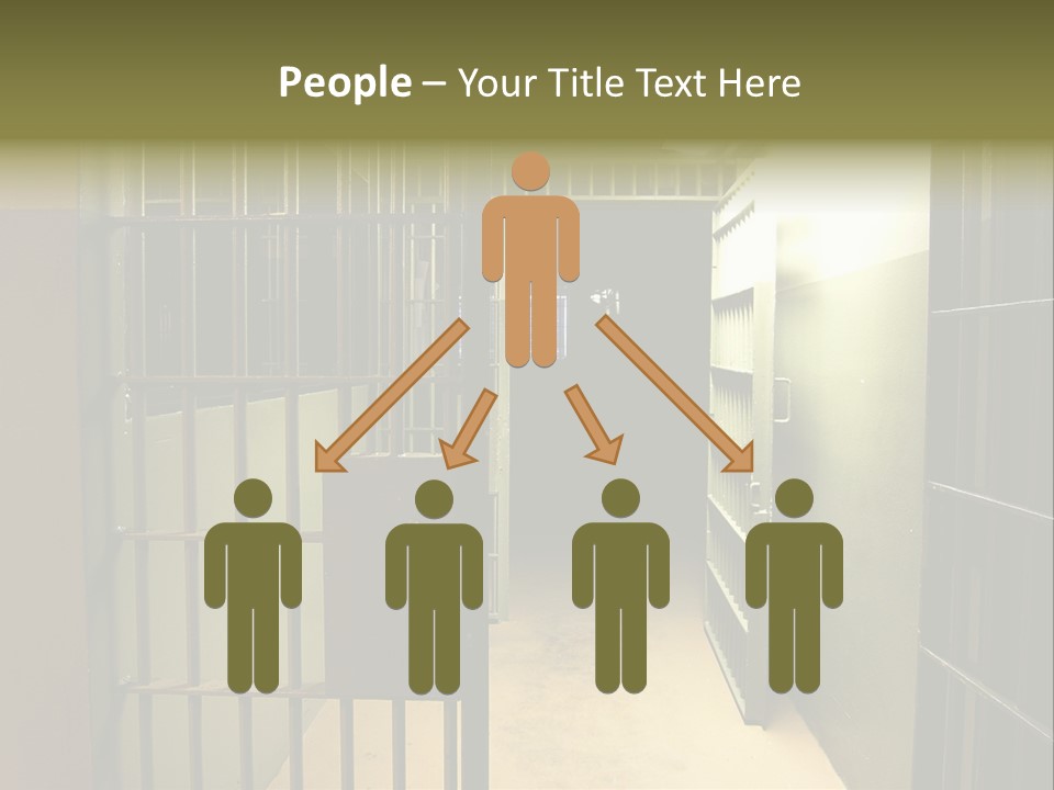 A Jail Cell With A Door Open And A Light On PowerPoint Template