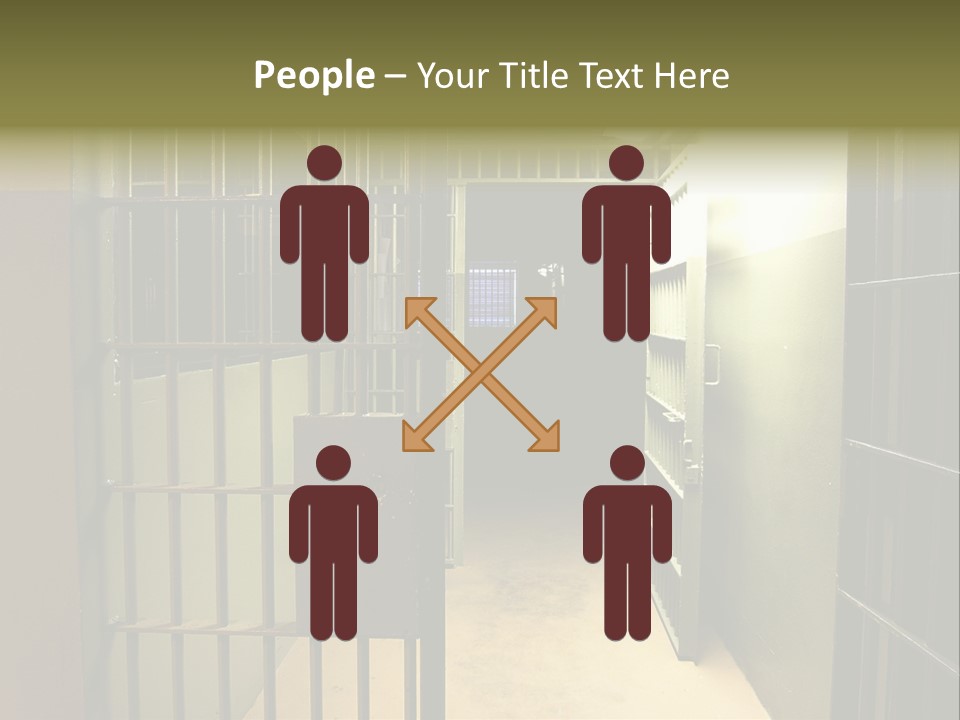 A Jail Cell With A Door Open And A Light On PowerPoint Template