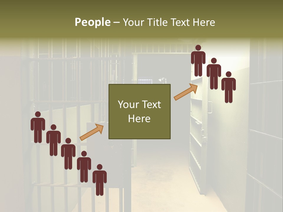 A Jail Cell With A Door Open And A Light On PowerPoint Template