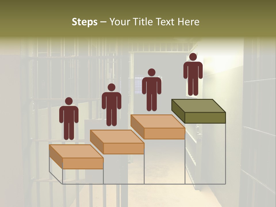 A Jail Cell With A Door Open And A Light On PowerPoint Template