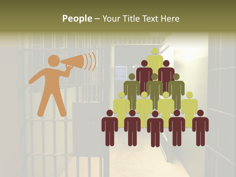 A Jail Cell With A Door Open And A Light On PowerPoint Template