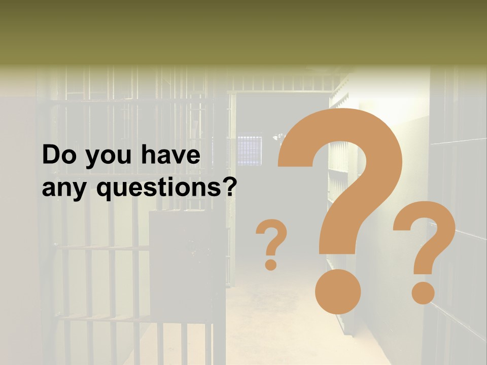 A Jail Cell With A Door Open And A Light On PowerPoint Template