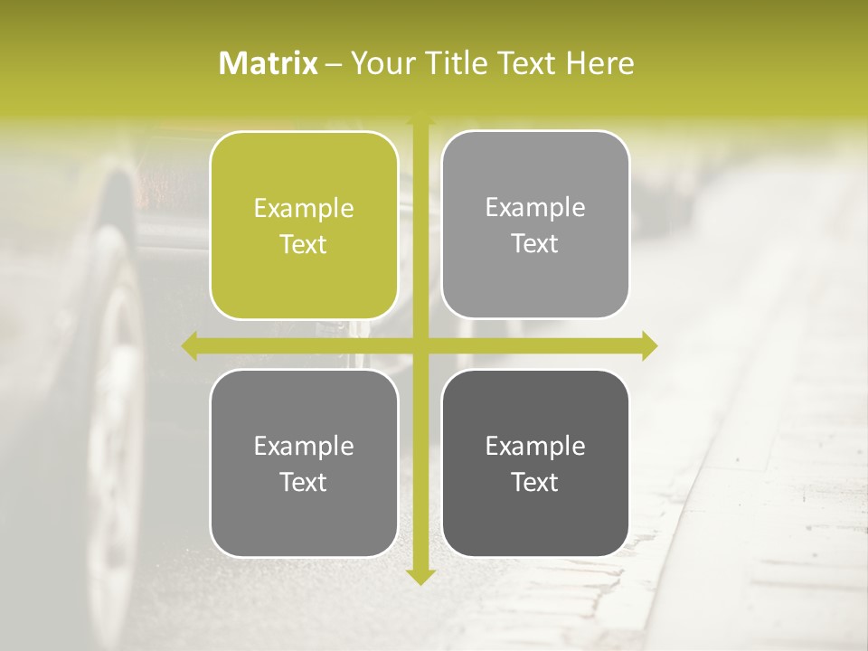 A Row Of Parked Cars On A City Street PowerPoint Template