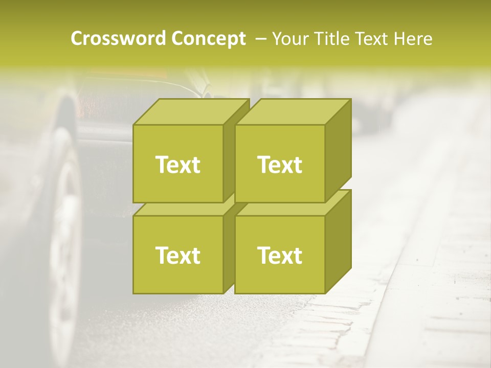 A Row Of Parked Cars On A City Street PowerPoint Template