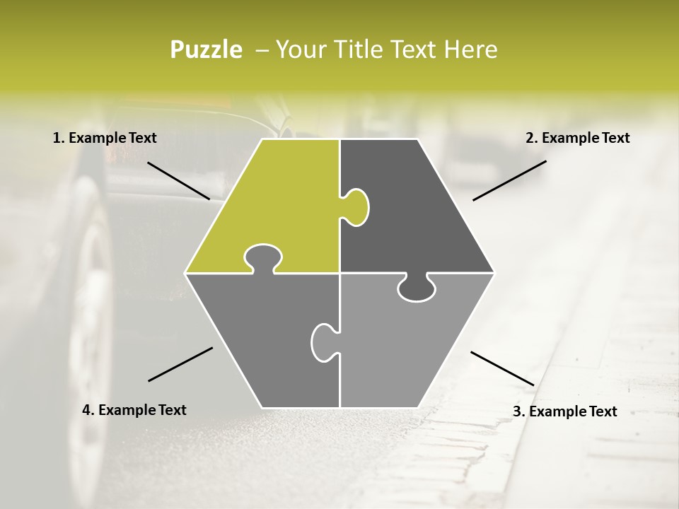 A Row Of Parked Cars On A City Street PowerPoint Template