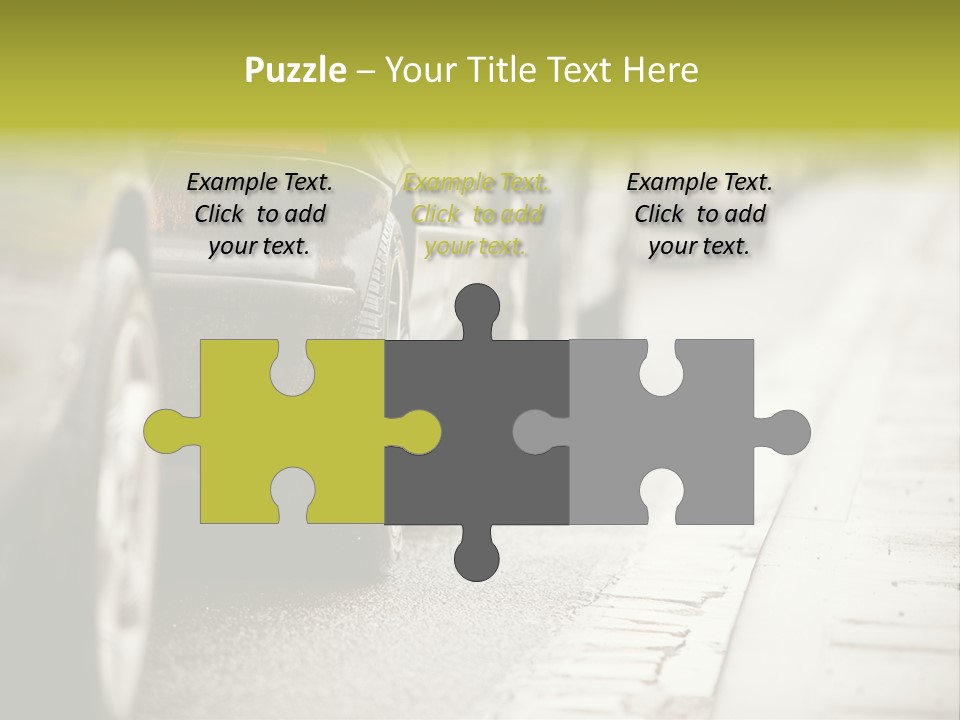 A Row Of Parked Cars On A City Street PowerPoint Template