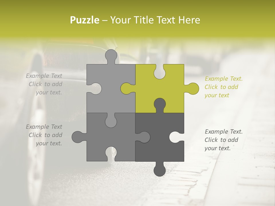 A Row Of Parked Cars On A City Street PowerPoint Template