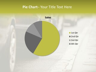 A Row Of Parked Cars On A City Street PowerPoint Template