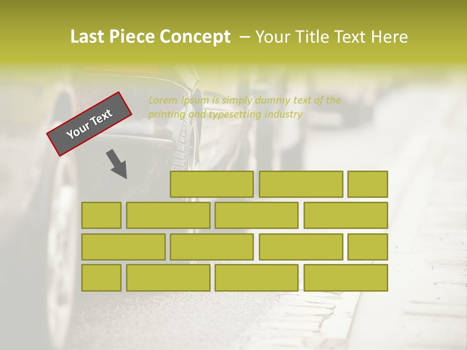 A Row Of Parked Cars On A City Street PowerPoint Template