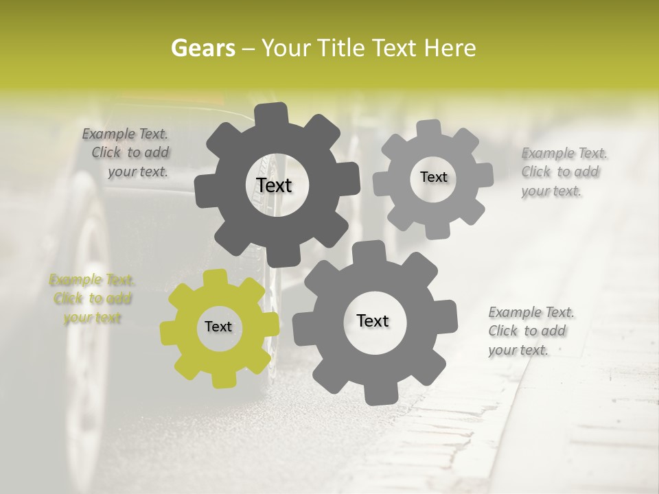 A Row Of Parked Cars On A City Street PowerPoint Template