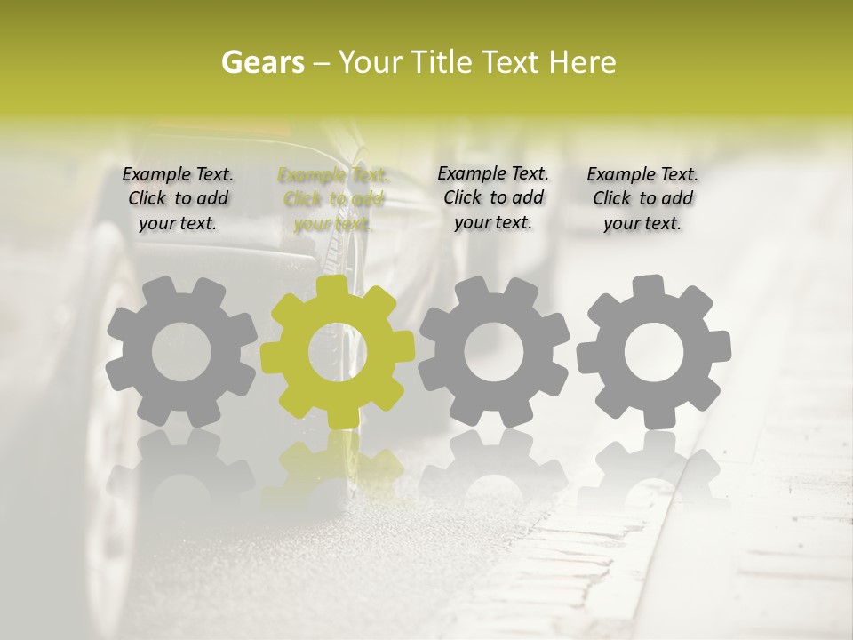 A Row Of Parked Cars On A City Street PowerPoint Template