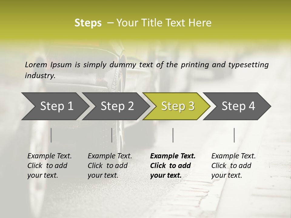 A Row Of Parked Cars On A City Street PowerPoint Template