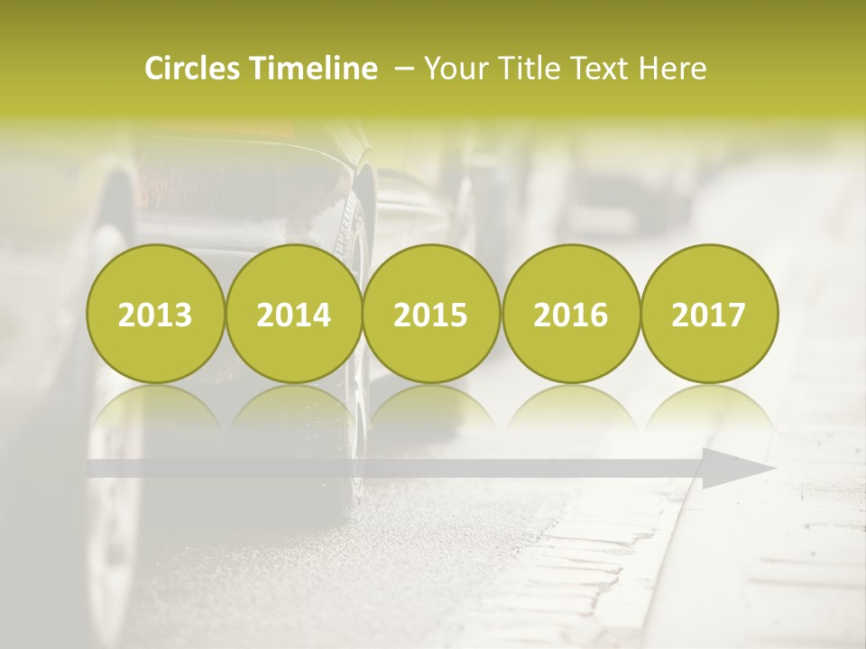 A Row Of Parked Cars On A City Street PowerPoint Template