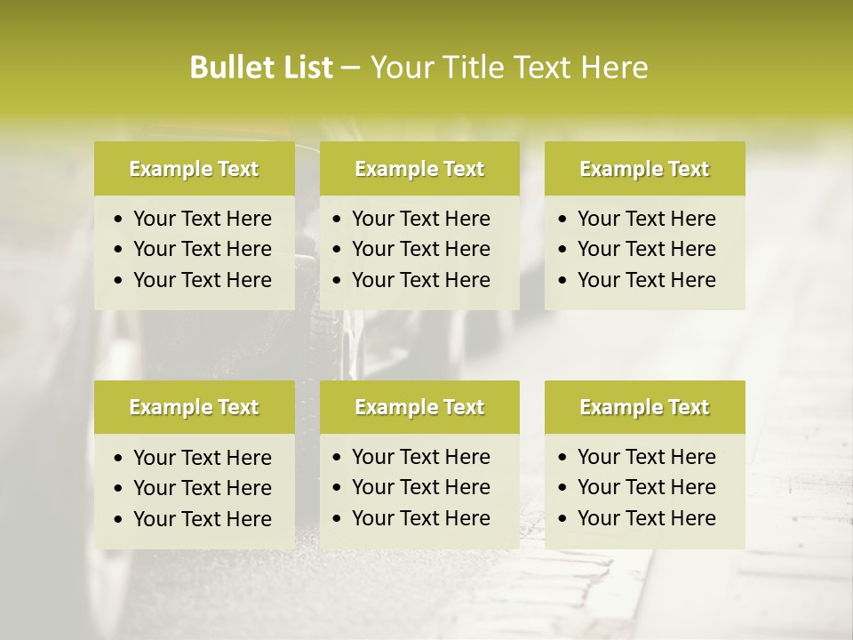A Row Of Parked Cars On A City Street PowerPoint Template