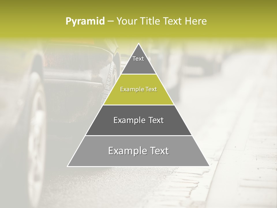 A Row Of Parked Cars On A City Street PowerPoint Template