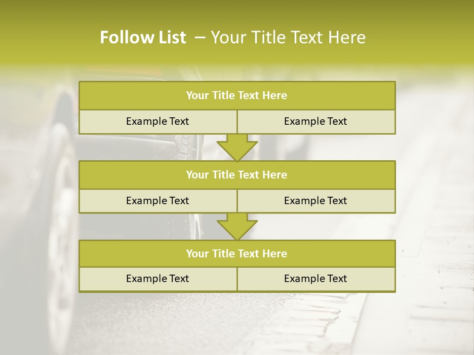 A Row Of Parked Cars On A City Street PowerPoint Template