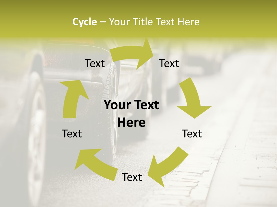 A Row Of Parked Cars On A City Street PowerPoint Template