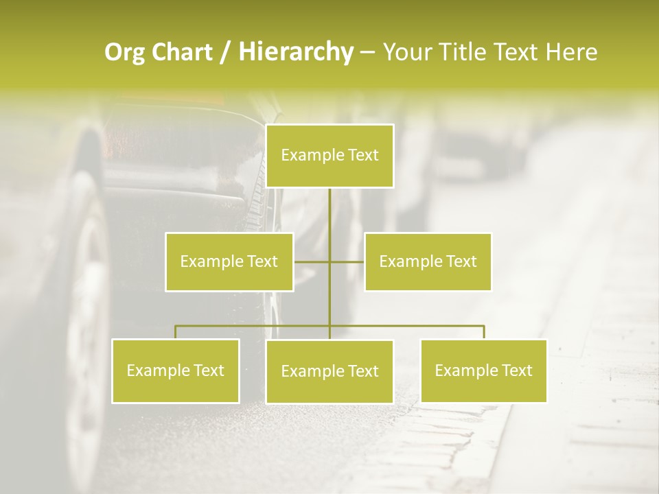 A Row Of Parked Cars On A City Street PowerPoint Template