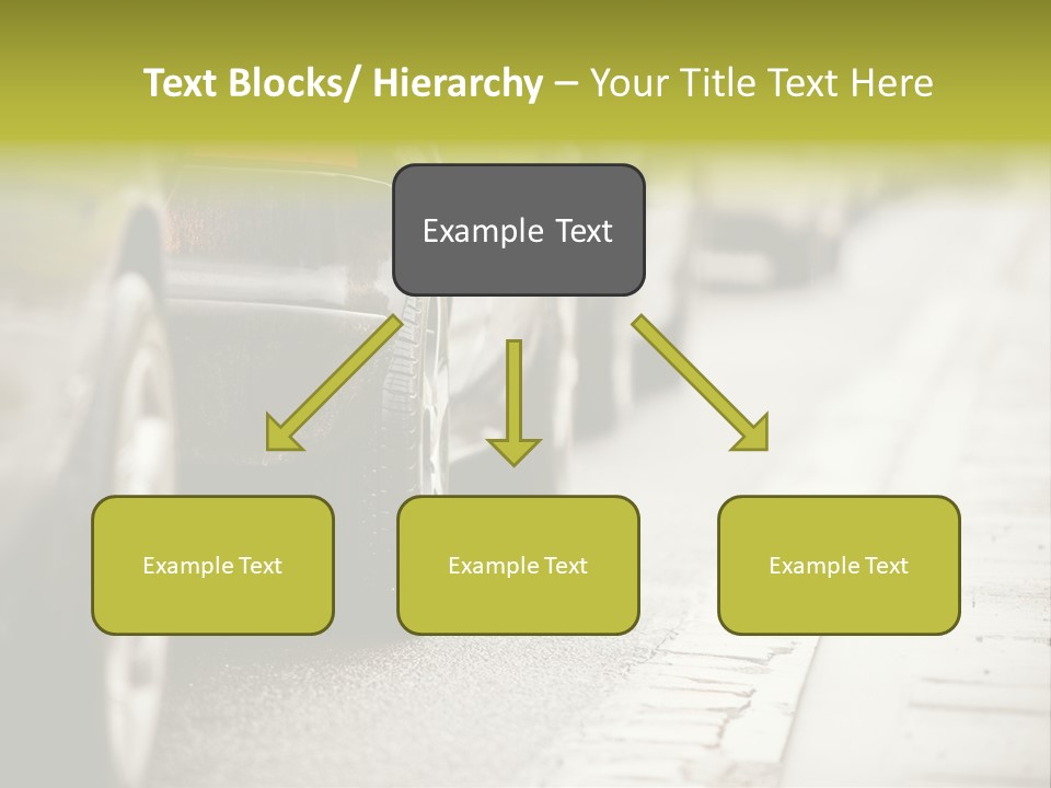 A Row Of Parked Cars On A City Street PowerPoint Template