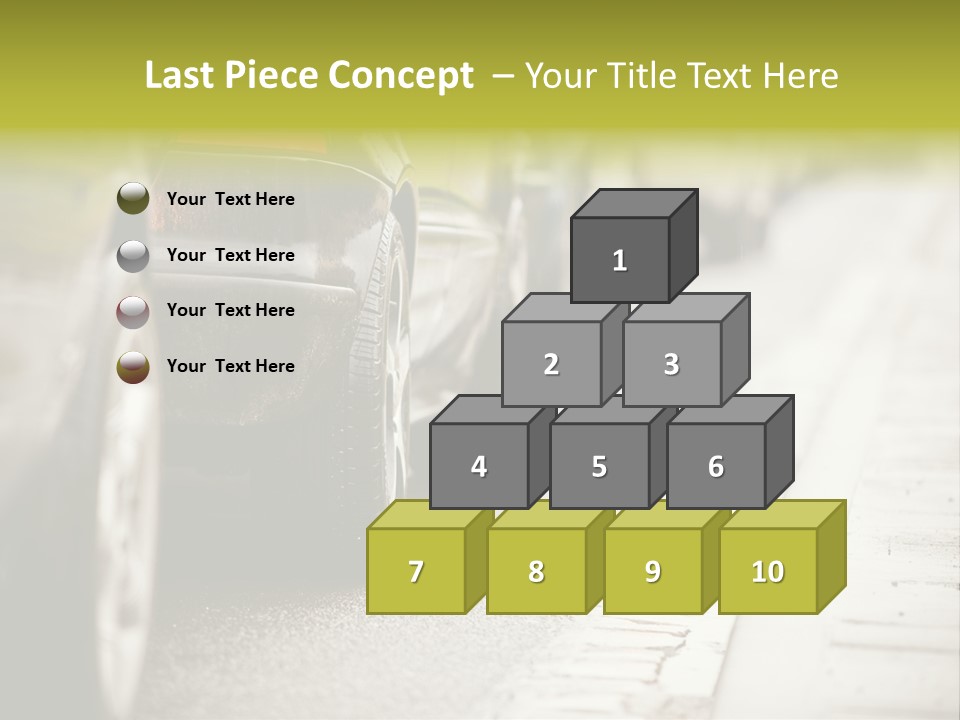 A Row Of Parked Cars On A City Street PowerPoint Template