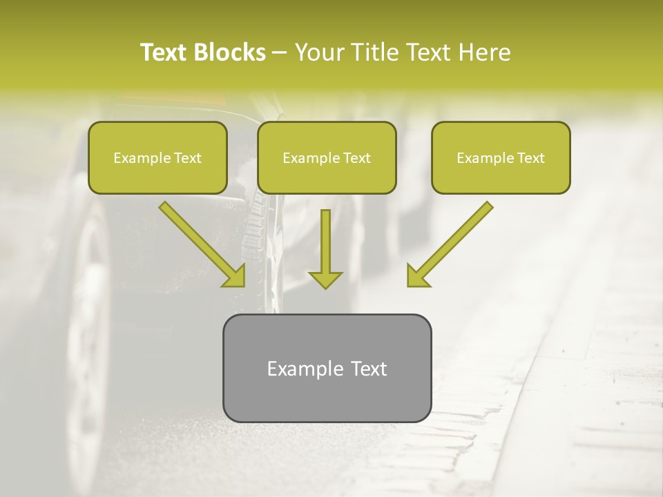 A Row Of Parked Cars On A City Street PowerPoint Template