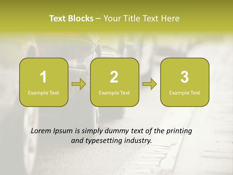 A Row Of Parked Cars On A City Street PowerPoint Template