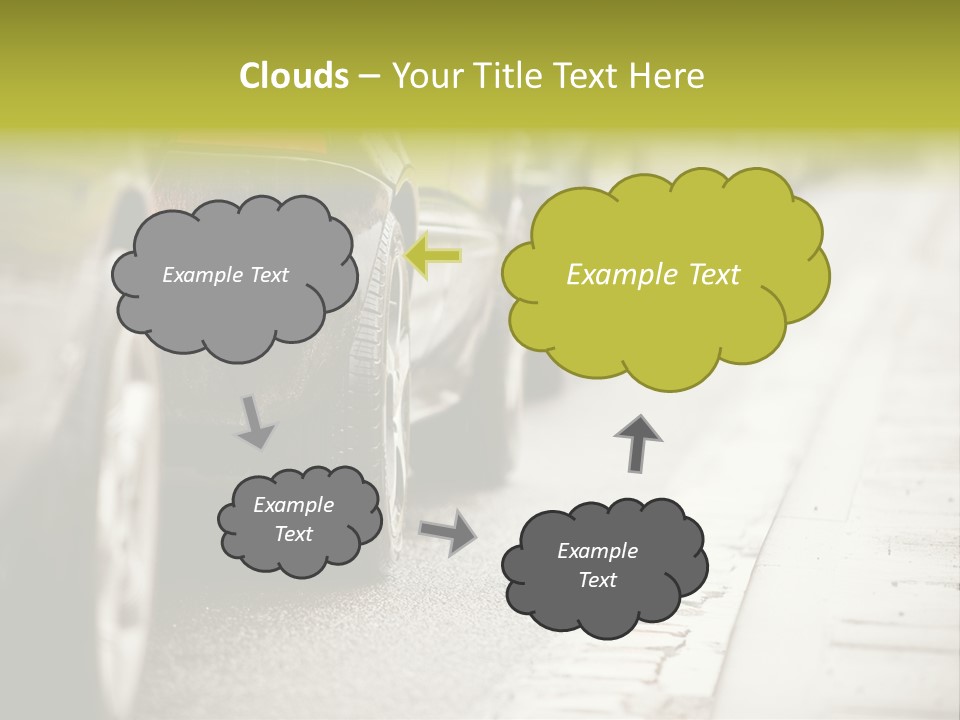 A Row Of Parked Cars On A City Street PowerPoint Template