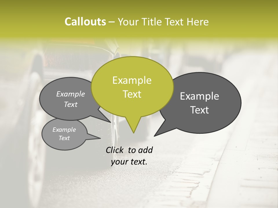 A Row Of Parked Cars On A City Street PowerPoint Template