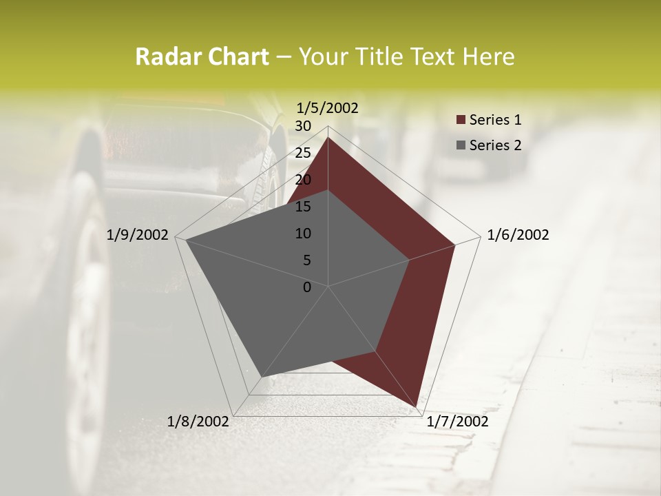 A Row Of Parked Cars On A City Street PowerPoint Template
