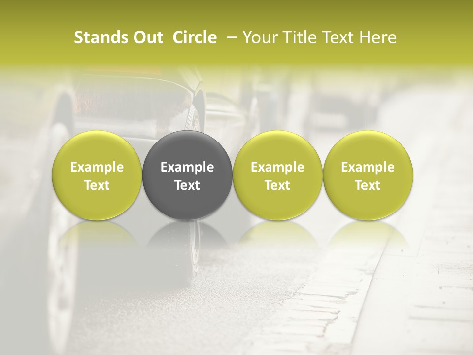 A Row Of Parked Cars On A City Street PowerPoint Template