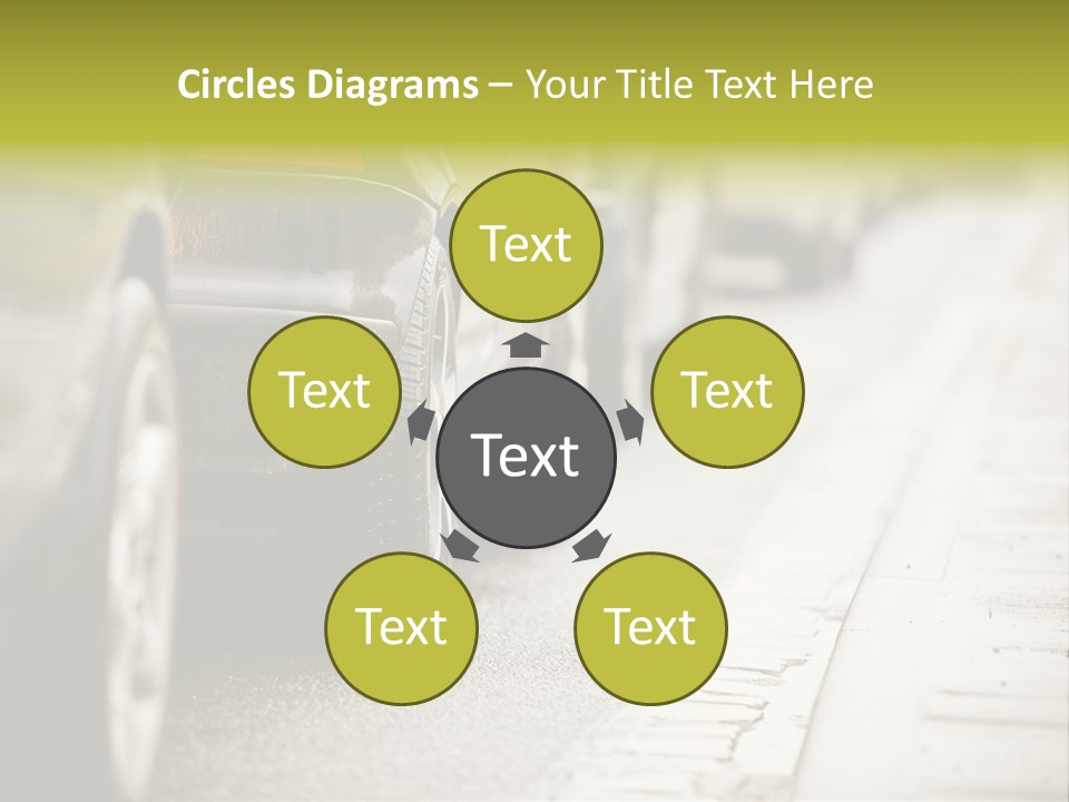 A Row Of Parked Cars On A City Street PowerPoint Template