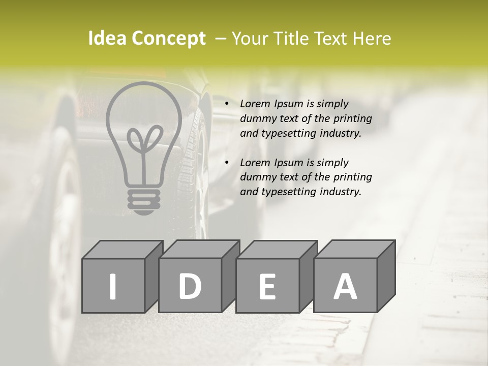 A Row Of Parked Cars On A City Street PowerPoint Template