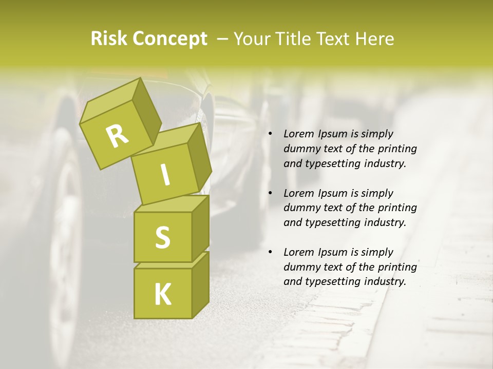 A Row Of Parked Cars On A City Street PowerPoint Template