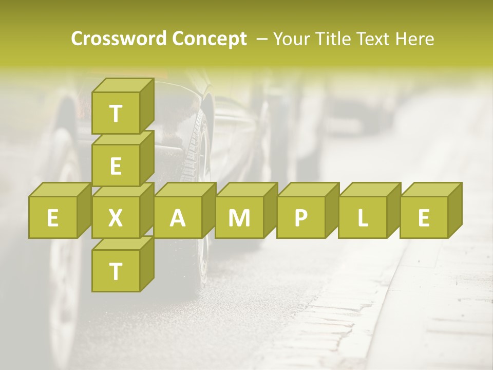 A Row Of Parked Cars On A City Street PowerPoint Template