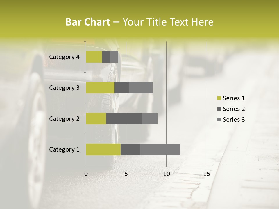 A Row Of Parked Cars On A City Street PowerPoint Template