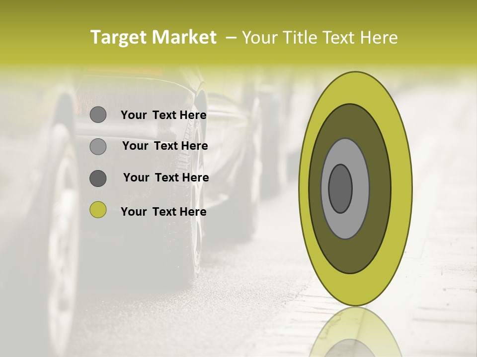 A Row Of Parked Cars On A City Street PowerPoint Template