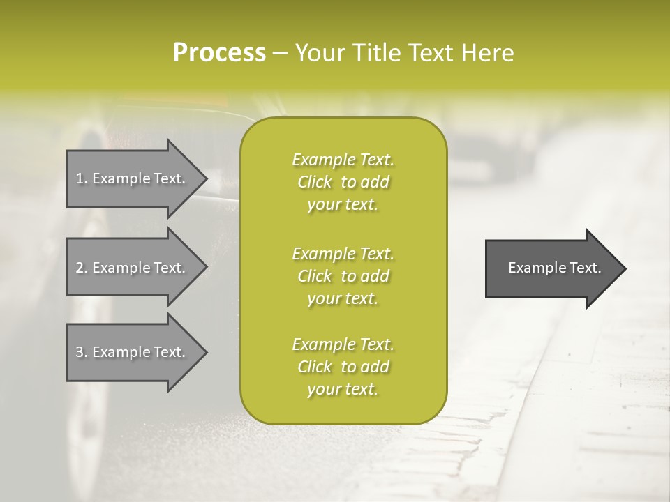 A Row Of Parked Cars On A City Street PowerPoint Template