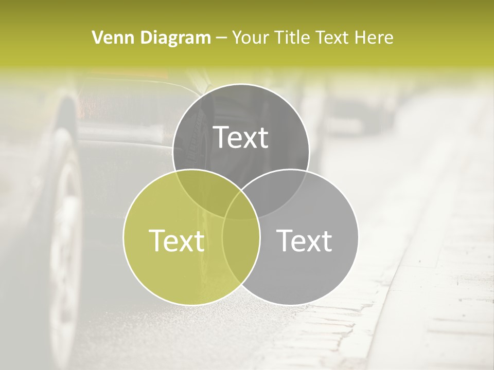A Row Of Parked Cars On A City Street PowerPoint Template