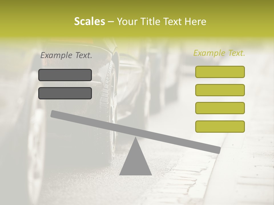 A Row Of Parked Cars On A City Street PowerPoint Template