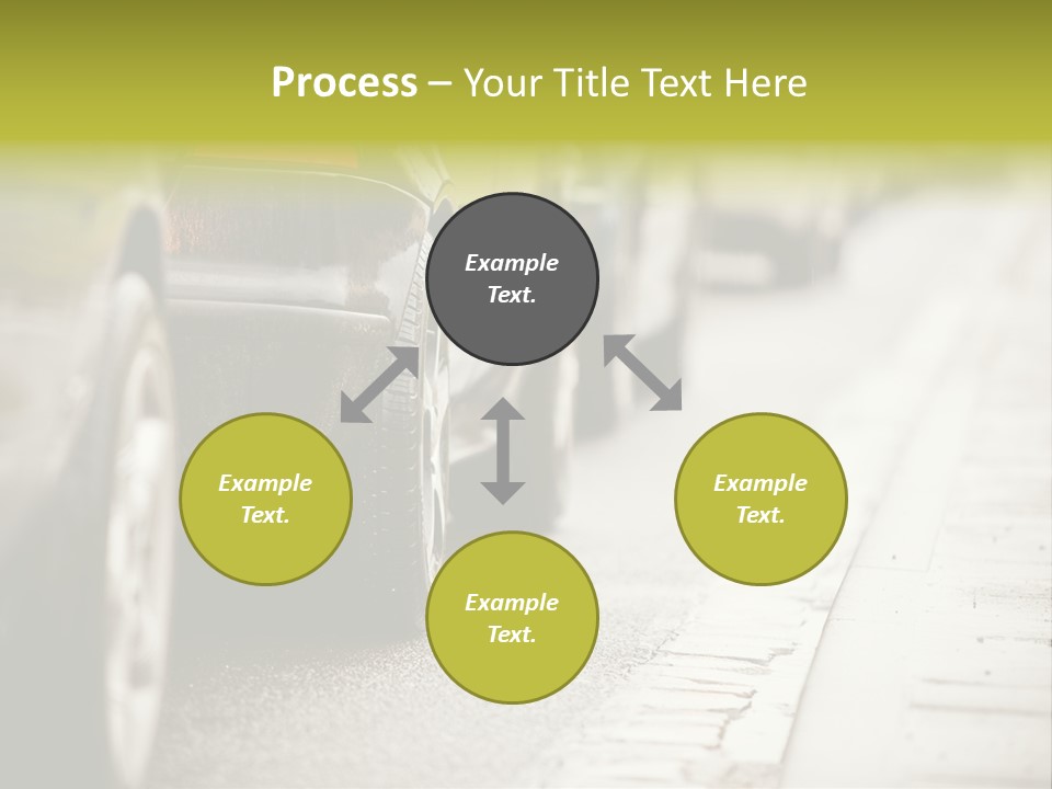 A Row Of Parked Cars On A City Street PowerPoint Template