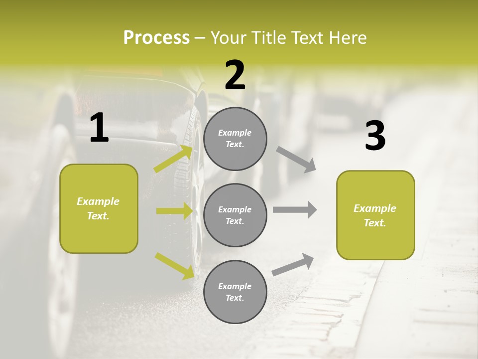 A Row Of Parked Cars On A City Street PowerPoint Template