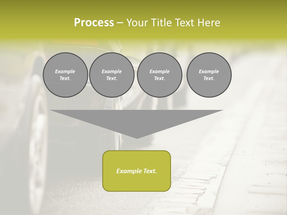 A Row Of Parked Cars On A City Street PowerPoint Template