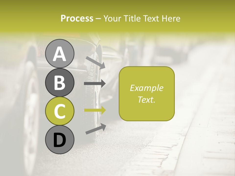 A Row Of Parked Cars On A City Street PowerPoint Template