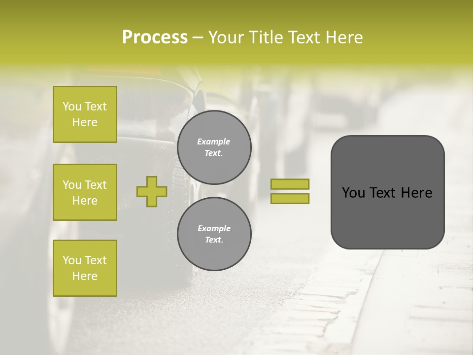 A Row Of Parked Cars On A City Street PowerPoint Template