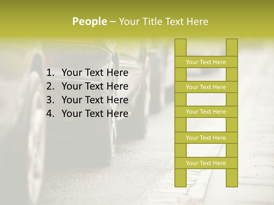 A Row Of Parked Cars On A City Street PowerPoint Template