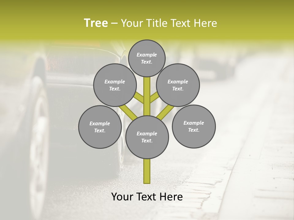 A Row Of Parked Cars On A City Street PowerPoint Template