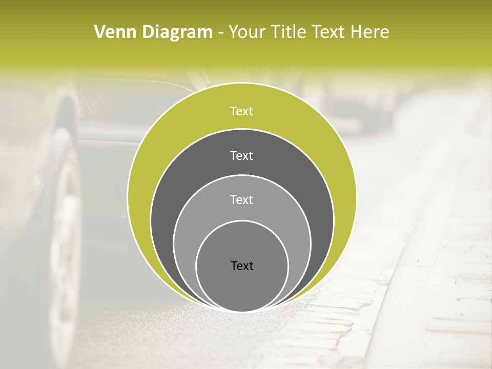 A Row Of Parked Cars On A City Street PowerPoint Template