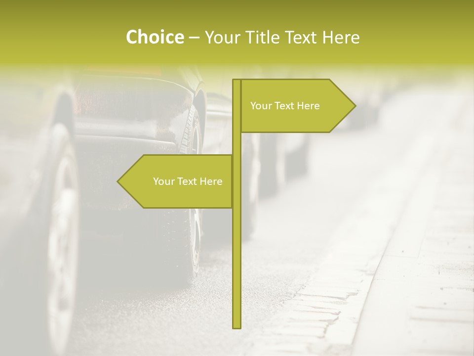 A Row Of Parked Cars On A City Street PowerPoint Template