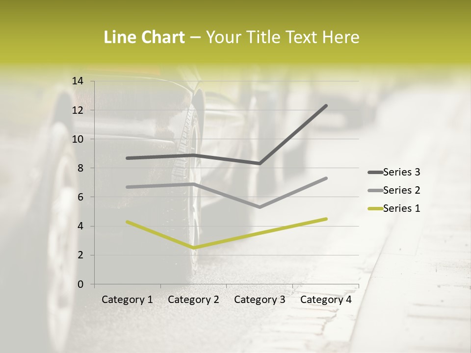 A Row Of Parked Cars On A City Street PowerPoint Template
