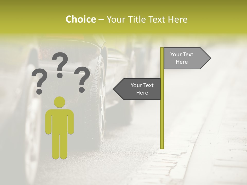 A Row Of Parked Cars On A City Street PowerPoint Template